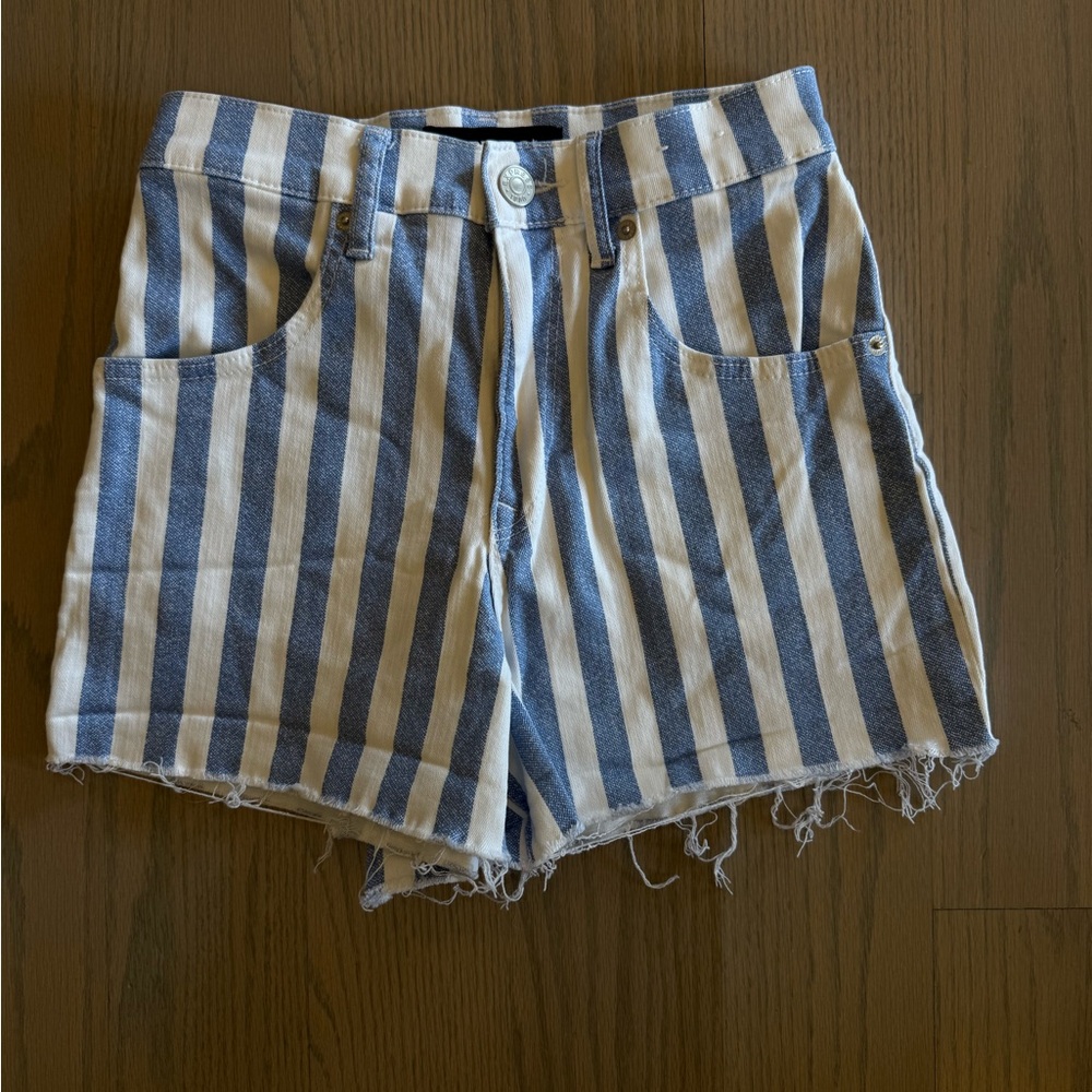 Striped Blue and White Women's Shorts